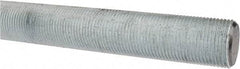 Made in USA - 1-14 UNF (Fine), 3' Long, Low Carbon Steel Threaded Rod - Zinc-Plated Finish, Right Hand Thread - A1 Tooling