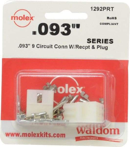 Molex - 9 Circuit, 9 AWG, 0.093 Inch Pin Diameter, Modular Receptacle Plug Connector Package - RoHS Compliant - A1 Tooling