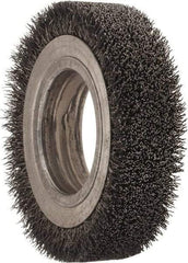 Osborn - 4-1/4" OD, 2" Arbor Hole, Crimped Steel Wheel Brush - 1" Face Width, 3/4" Trim Length, 0.0118" Filament Diam, 6,000 RPM - A1 Tooling