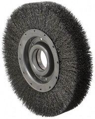 Osborn - 10" OD, 2" Arbor Hole, Crimped Steel Wheel Brush - 2" Face Width, 2-1/8" Trim Length, 0.014" Filament Diam, 3,600 RPM - A1 Tooling