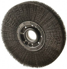 Osborn - 12" OD, 2" Arbor Hole, Crimped Steel Wheel Brush - 2" Face Width, 3-1/4" Trim Length, 0.0118" Filament Diam, 3,600 RPM - A1 Tooling