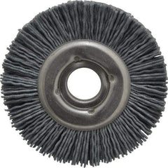 Osborn - 3" OD, 5/8" Arbor Hole, Crimped Nylon Wheel Brush - 1/2" Face Width, 5/8" Trim Length, 20,000 RPM - A1 Tooling