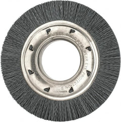 Osborn - 6" OD, 2" Arbor Hole, Crimped Nylon Wheel Brush - 7/8" Face Width, 1-1/16" Trim Length, 6,000 RPM - A1 Tooling