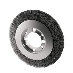 Osborn - 8" OD, 2" Arbor Hole, Crimped Nylon Wheel Brush - 7/8" Face Width, 1-1/2" Trim Length, 4,500 RPM - A1 Tooling