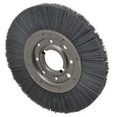 Osborn - 10" OD, 2" Arbor Hole, Crimped Nylon Wheel Brush - 1" Face Width, 2-1/16" Trim Length, 3,600 RPM - A1 Tooling