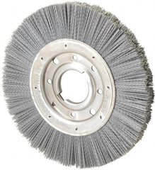 Osborn - 10" OD, 2" Arbor Hole, Crimped Nylon Wheel Brush - 1" Face Width, 2-1/16" Trim Length, 3,600 RPM - A1 Tooling