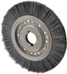 Osborn - 12" OD, 2" Arbor Hole, Crimped Nylon Wheel Brush - 1" Face Width, 2-1/8" Trim Length, 3,000 RPM - A1 Tooling