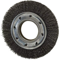 Osborn - 6" OD, 2" Arbor Hole, Crimped Steel Wheel Brush - 7/8" Face Width, 1" Trim Length, 0.014" Filament Diam, 6,000 RPM - A1 Tooling