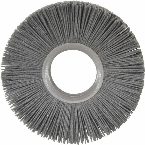 Osborn - 6" OD, 2" Arbor Hole, Crimped Nylon Wheel Brush - 1/2" Face Width, 1-5/8" Trim Length, 5,500 RPM - A1 Tooling