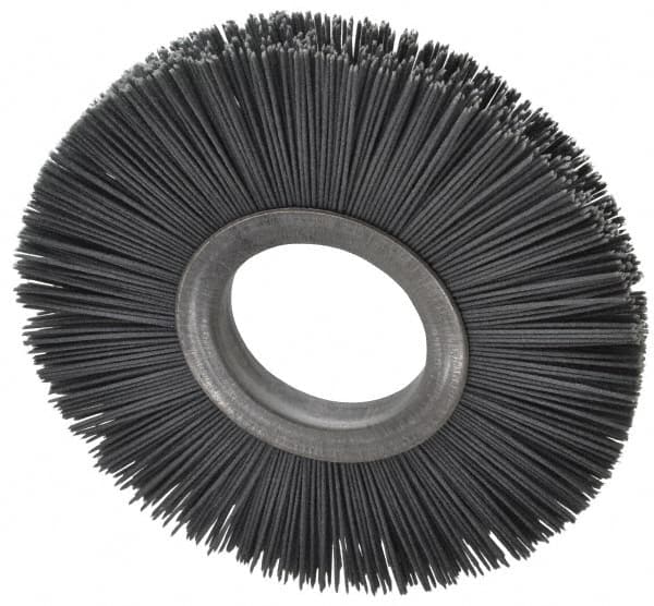 Osborn - 6" OD, 2" Arbor Hole, Crimped Nylon Wheel Brush - 1/2" Face Width, 1-5/8" Trim Length, 5,500 RPM - A1 Tooling