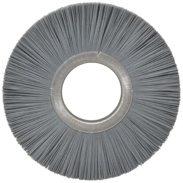 Osborn - 6" OD, 2" Arbor Hole, Crimped Nylon Wheel Brush - 1/2" Face Width, 1-5/8" Trim Length, 5,500 RPM - A1 Tooling