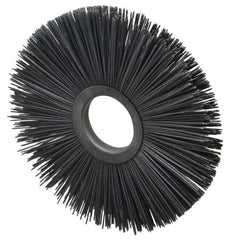 Osborn - 8" OD, 2" Arbor Hole, Crimped Nylon Wheel Brush - 1/2" Face Width, 2-5/8" Trim Length, 5,500 RPM - A1 Tooling