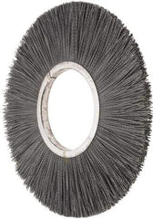 Osborn - 14" OD, 5-1/4" Arbor Hole, Crimped Nylon Wheel Brush - 5/8" Face Width, 3-7/8" Trim Length, 3,000 RPM - A1 Tooling