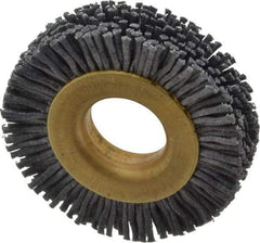 Osborn - 1-1/2" OD, 1/2" Arbor Hole, Crimped Nylon Wheel Brush - 1/4" Face Width, 1/4" Trim Length, 20,000 RPM - A1 Tooling