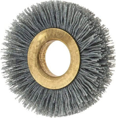 Osborn - 2" OD, 5/8" Arbor Hole, Crimped Nylon Wheel Brush - 3/8" Face Width, 7/16" Trim Length, 15,000 RPM - A1 Tooling