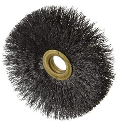 Osborn - 3" OD, 1/2" Arbor Hole, Crimped Steel Wheel Brush - 1/4" Face Width, 1" Trim Length, 0.008" Filament Diam, 20,000 RPM - A1 Tooling