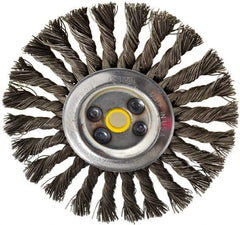 Osborn - 6" OD, 5/8" Arbor Hole, Knotted Steel Wheel Brush - 1/2" Face Width, 1-1/2" Trim Length, 0.025" Filament Diam, 9,000 RPM - A1 Tooling