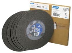 Norton - 14" 36 Grit Aluminum Oxide Cutoff Wheel - 7/64" Thick, 1" Arbor, 4,365 Max RPM, Use with Chop Saws - A1 Tooling