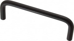 Amatom Electronic Hardware - 4-5/16" Long x 1-1/2" High, Round Handle - Black Anodized, Aluminum, 4" Center to Center - A1 Tooling