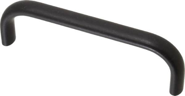 Amatom Electronic Hardware - 4-9/32" Long x 0.44" Wide x 1-9/32" High, Oval Handle - Black Anodized, Aluminum, 4" Center to Center - A1 Tooling