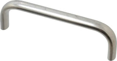 Amatom Electronic Hardware - 4-9/32" Long x 0.44" Wide x 1-9/32" High, Oval Handle - Clear Passivated, Stainless Steel, 4" Center to Center - A1 Tooling