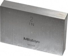 Mitutoyo - 2" Rectangular Steel Gage Block - Accuracy Grade 0, Includes Certificate of Inspection - A1 Tooling