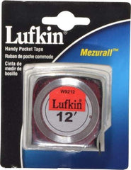 Lufkin - 12' x 1/2" Yellow Blade Tape Measure - 1/32 & 1/16" Graduation, A1 Graduation Style, Silver Case - A1 Tooling