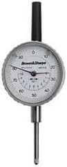 TESA Brown & Sharpe - 1/4" Range, 0-50-0 Dial Reading, 0.001" Graduation Dial Drop Indicator - 1-11/16" Dial, 0.1" Range per Revolution, Revolution Counter - A1 Tooling