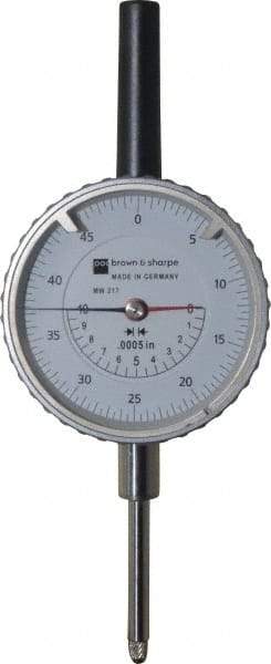 TESA Brown & Sharpe - 1" Range, 0-50 Dial Reading, 0.0005" Graduation Dial Drop Indicator - 2-1/4" Dial, 0.05" Range per Revolution, Revolution Counter - A1 Tooling