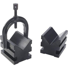 TESA Brown & Sharpe - 12.7 to 2-1/2" Capacity, 90° Angle, Mild Steel V-Block - 3" Long x 2-1/2" Wide x 2-1/2" High, Sold as 2 Block Set - A1 Tooling