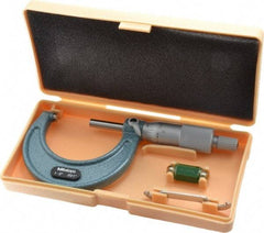 Mitutoyo - 1 to 2" Range, 0.001" Graduation, Mechanical Outside Micrometer - Ratchet Stop Thimble, Accurate to 0.0001" - A1 Tooling