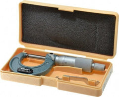 Mitutoyo - 0 to 1" Range, 0.001" Graduation, Mechanical Outside Micrometer - Ratchet Stop Thimble, Accurate to 0.0001" - A1 Tooling