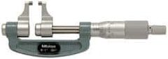 Mitutoyo - 1 to 2" Range, 0.001" Graduation, Mechanical Outside Micrometer - Ratchet Stop Thimble, Accurate to 0.0003" - A1 Tooling