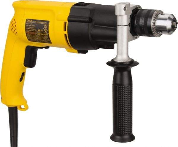 DeWALT - 120 Volt 1/2" Keyed Chuck Electric Hammer Drill - 0 to 19,000 & 0 to 46,000 BPM, 0 to 1,100 & 0 to 2,700 RPM, Reversible - A1 Tooling