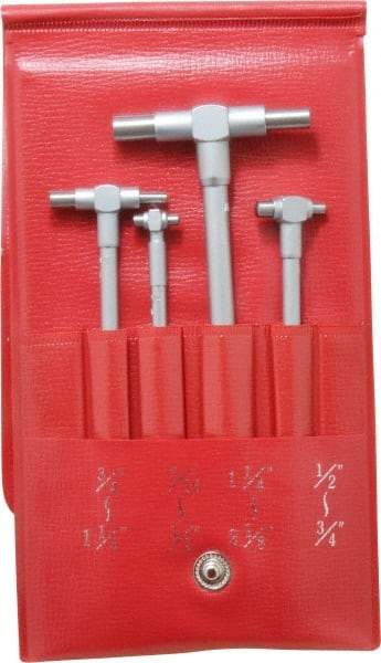 Mitutoyo - 4 Piece, 5/16 to 2-1/8 Inch, Telescoping Gage Set - Includes Fitted Pouch - A1 Tooling