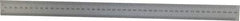 Mitutoyo - 18" Long, 1/64, 1/32" and 0.5, 1mm Graduation, Rigid Stainless Steel Rule - English/Metric Graduation Style, 1-3/16" Wide, Silver, Satin Chrome Finish - A1 Tooling