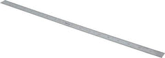 Mitutoyo - 18" Long, 1/100, 1/64, 1/50, 1/32" Graduation, Flexible Stainless Steel Rule - 16R Graduation Style, 3/4" Wide, Silver, Satin Chrome Finish - A1 Tooling