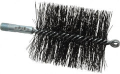 Schaefer Brush - 4-1/2" Brush Length, 3-3/4" Diam, Double Stem, Double Spiral Tube Brush - 7-1/2" Long, Tempered Steel Wire, 1/4" NPT Male Connection - A1 Tooling