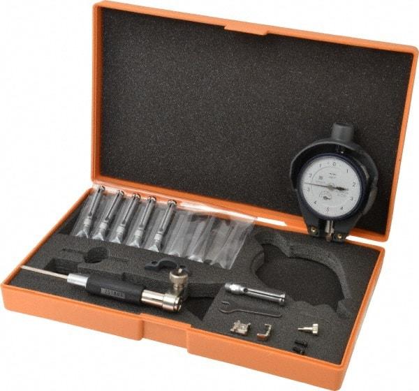 Mitutoyo - 6 Anvil, 0.3 to 0.4" Dial Bore Gage - 0.0001" Graduation, 1-1/4" Gage Depth, Accurate to 0.00016" - A1 Tooling