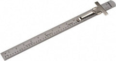 Mitutoyo - 6" Long, 1/64" and 1mm Graduation, Flexible Steel Rule - English/Metric Graduation Style, 1/2" Wide, Silver, Satin Chrome Finish - A1 Tooling