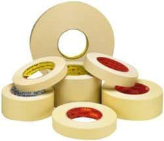 3M - 2" Wide x 60 Yd Long Tan Paper Masking Tape - Series 214, 5.8 mil Thick, 27 In/Lb Tensile Strength - A1 Tooling