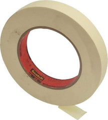 3M - 3/4" Wide x 60 Yd Long Tan Paper Masking Tape - Series 214, 5.8 mil Thick, 27 In/Lb Tensile Strength - A1 Tooling