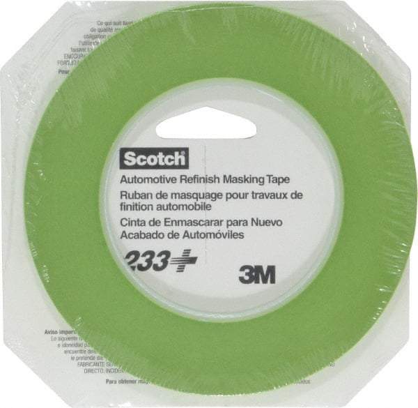 3M - 1/4" Wide x 60 Yd Long Green Paper Masking Tape - Series 401+/233+, 6.7 mil Thick, 25 In/Lb Tensile Strength - A1 Tooling