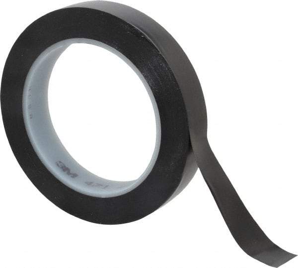 3M - Black Solid Color Vinyl Tape - 3/4" Wide x 108' Long x 5.2 mil Thick, General Traffic - A1 Tooling