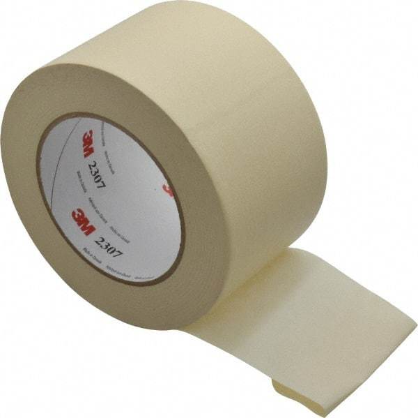 3M - 3" Wide x 60 Yd Long Tan Paper Masking Tape - Series 2307, 5.2 mil Thick, 23 In/Lb Tensile Strength - A1 Tooling