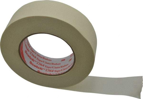 3M - 1-1/2" Wide x 60 Yd Long Tan Paper Masking Tape - Series 2364, 6.5 mil Thick, 24 In/Lb Tensile Strength - A1 Tooling