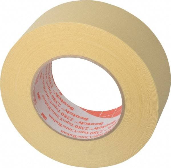 3M - 2" Wide x 60 Yd Long Tan Paper Masking Tape - Series 2380, 7.2 mil Thick, 28 In/Lb Tensile Strength - A1 Tooling