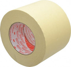 3M - 4" Wide x 60 Yd Long Tan Paper Masking Tape - Series 2380, 7.2 mil Thick, 28 In/Lb Tensile Strength - A1 Tooling