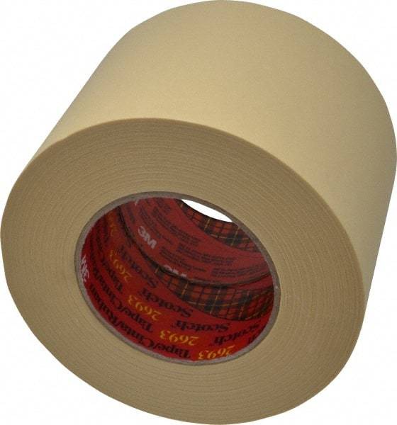 3M - 4" Wide x 60 Yd Long Tan Paper Masking Tape - Series 2693, 7.9 mil Thick, 29 In/Lb Tensile Strength - A1 Tooling