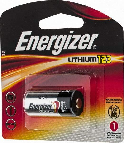 Energizer - Size 123, Lithium, Photo Battery - 3 Volts, Flat Terminal, CR17345, ANSI, IEC Regulated - A1 Tooling